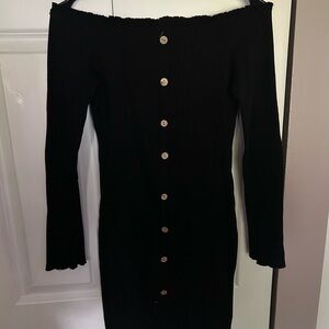 Off shoulder ribbed dress